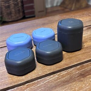Cadence Gray and Blue Skincare containers set of 5